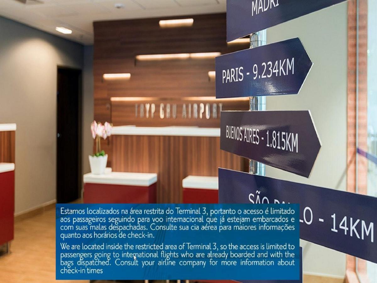 Tryp By Wyndham Sao Paulo Airport - Hotel De Transito Terminal 3 -Lado Ar - Area Restrita A Passageiros Ja Embarcados - Piso 1 Guarulhos Bagian luar foto